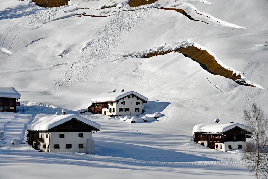 Glissement de neige à Davos Frauenkich (GR) en janvier 2019.