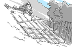 Construction d'une treillage en bois pour la protection contre les glissements de terrain