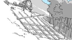 Construction d'une treillage en bois pour la protection contre les glissements de terrain