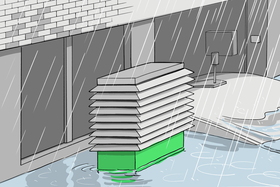 Cette ouverture de ventilation est placée à un niveau plus élevé afin que l'eau ne puisse pas entrer en cas d'inondation.