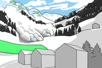 Mesures de protection des zones (barrières anti-avalanches et digue de protection) contre les avalanches